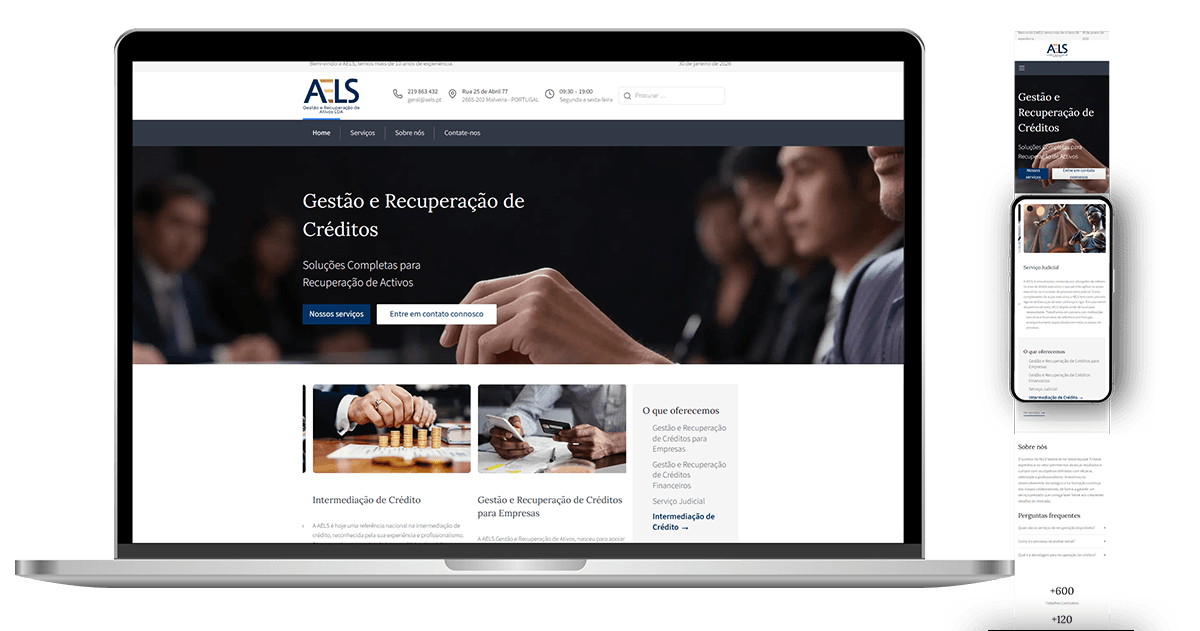 Site AELS - Gestão e Recuperação de Ativos